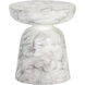 Lucida 20 X 18 inch Marble Look / White Outdoor End Table